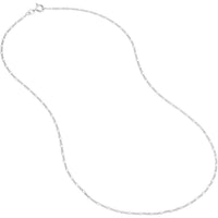 Olas d'Oro 20" Necklace - 14K White Gold 1.30mm Figaro Chain with Spring Ring