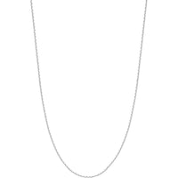 Olas d'Oro 20" Necklace - 14K White Gold 1.8mm Diamond Cut Cable Chain with Lobster Lock