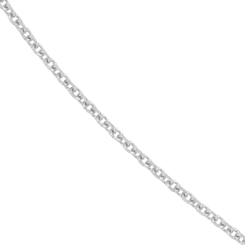 Olas d'Oro 20" Necklace - 14K White Gold 1.8mm Diamond Cut Cable Chain with Lobster Lock