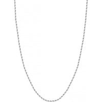 Olas d'Oro 20" Necklace - 14K White Gold 2.15mm Diamond Cut Rope Chain with Lobster Lock