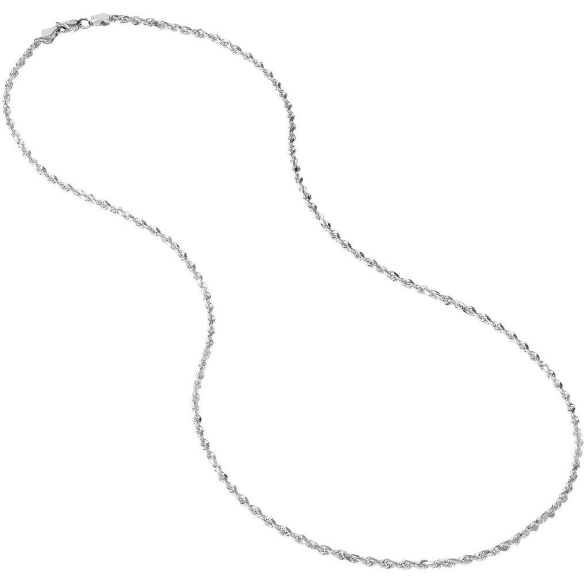 Olas d'Oro 20" Necklace - 14K White Gold 2.15mm Diamond Cut Rope Chain with Lobster Lock