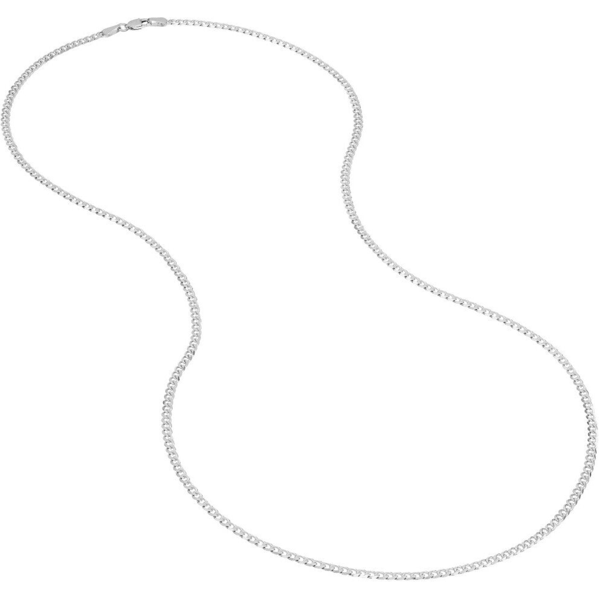 Olas d'Oro 20" Necklace - 14K White Gold 2.70mm Diamond Cut Open Curb with Lobster Lock