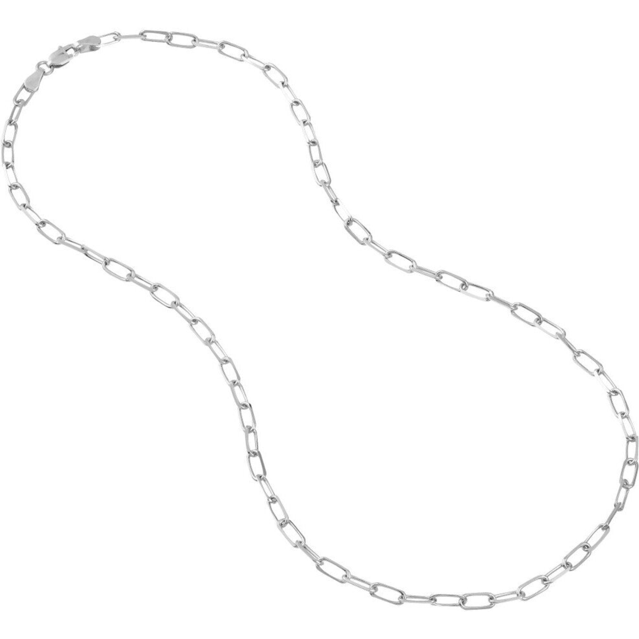 Olas d'Oro 20" Necklace - 14K White Gold 3.1mm Paper Clip Chain with Lobster Lock