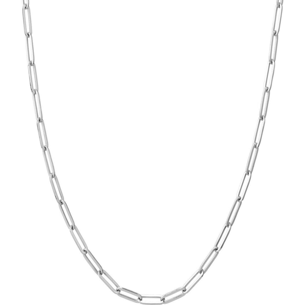 Olas d'Oro 20" Necklace - 14K White Gold 3.80mm Designer Long Link Chain