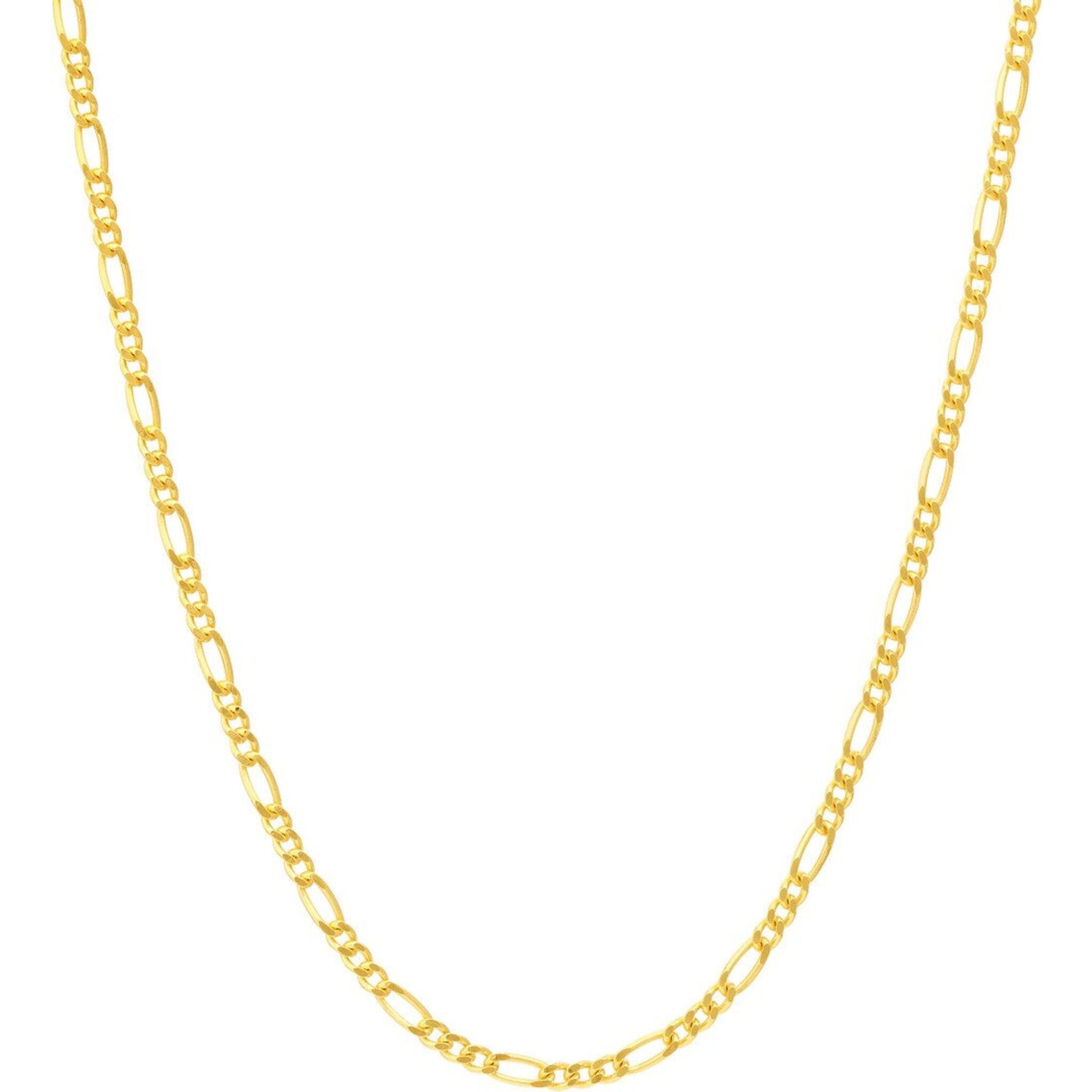 Olas d'Oro 20" Necklace - 14K Yellow Gold 1.30mm Figaro Chain with Spring Ring