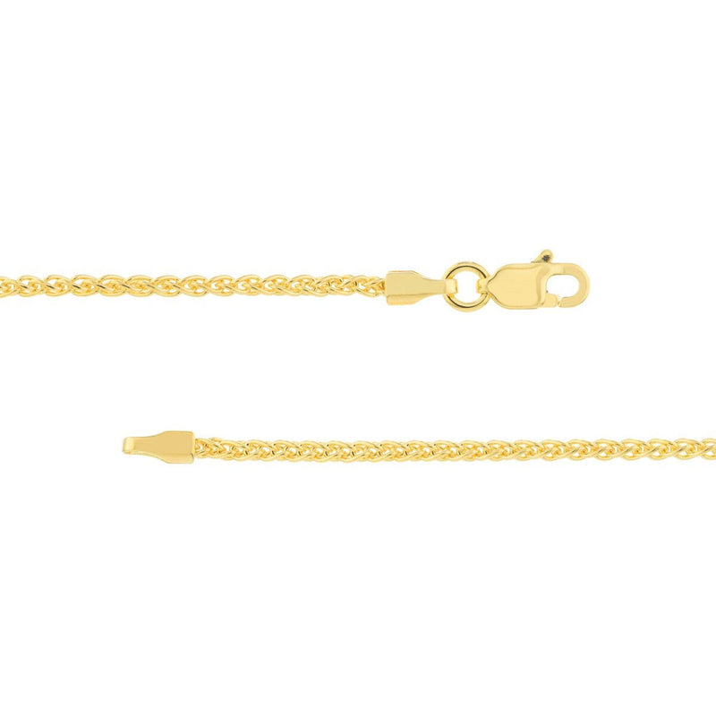 Olas d'Oro 20" Necklace - 14K Yellow Gold 1.65mm Wheat Chain with Lobster Lock