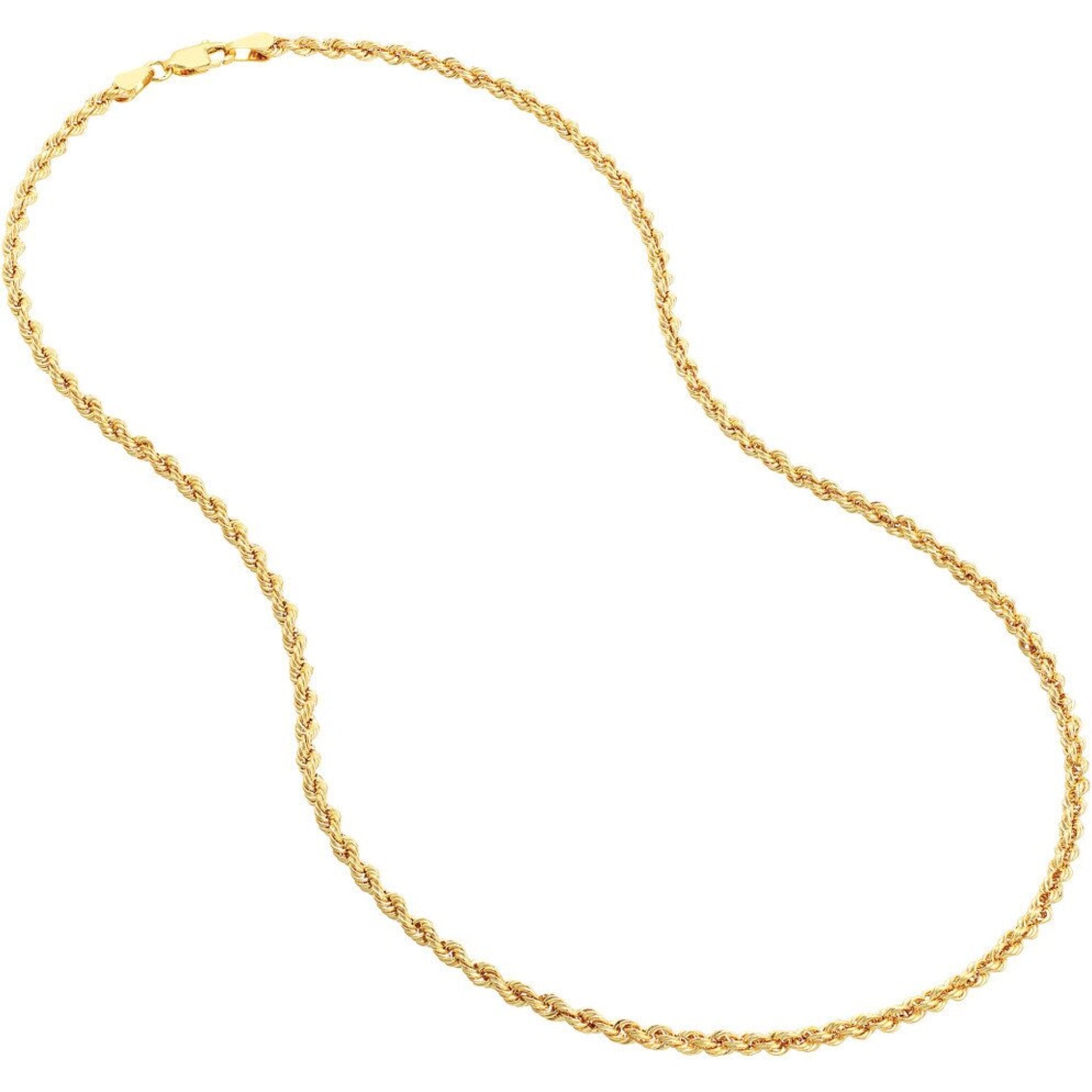 Olas d'Oro 20" Necklace - 14K Yellow Gold 2.9mm Light Rope Chain with Lobster Lock