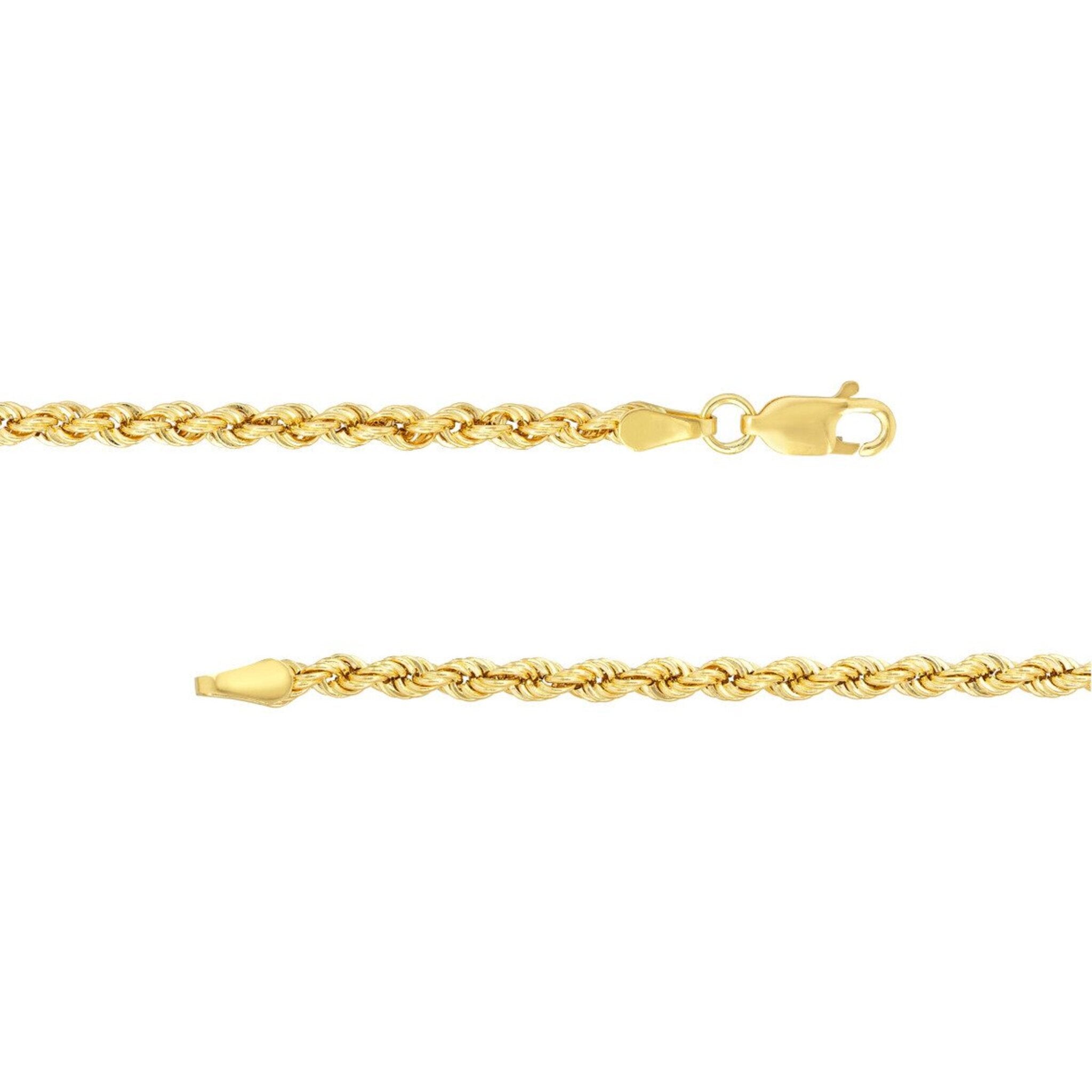 Olas d'Oro 20" Necklace - 14K Yellow Gold 2.9mm Light Rope Chain with Lobster Lock