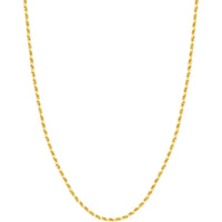 Olas d'Oro 20" Necklace - 14K Yellow Gold 3mm Diamond Cut Rope Chain with Lobster Lock