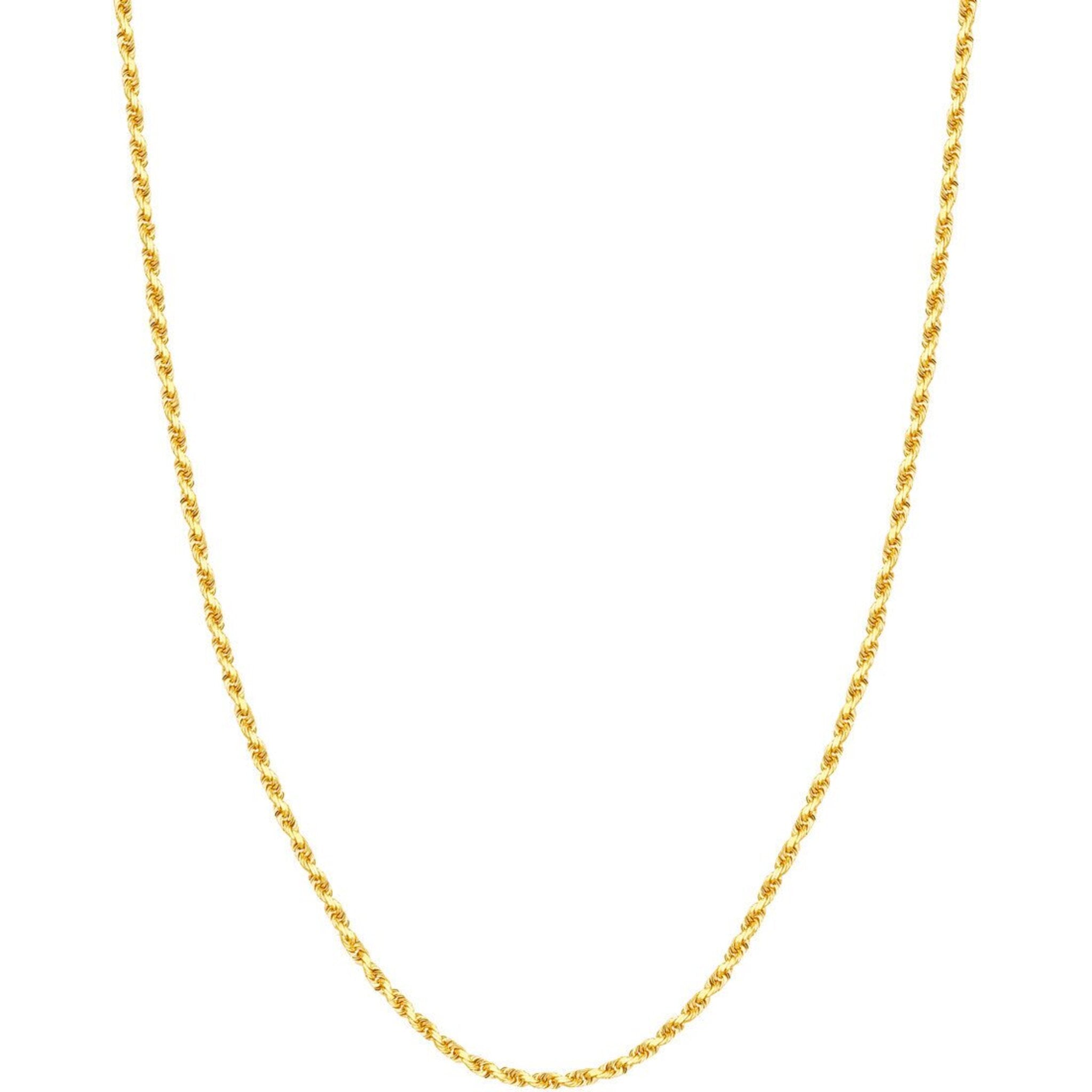 Olas d'Oro 20" Necklace - 14K Yellow Gold 3mm Diamond Cut Rope Chain with Lobster Lock