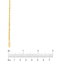 Olas d'Oro 20" Necklace - 14K Yellow Gold 3mm Diamond Cut Rope Chain with Lobster Lock