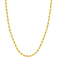 Olas d'Oro 20" Necklace - 14K Yellow Gold 4.4mm Diamond Cut Rope Chain with Lobster Lock