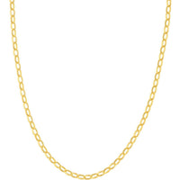 Olas d'Oro 20" Necklace - 14K Yellow Gold 4.5mm Hollow Oval Forzentina Chain with Pear Lock