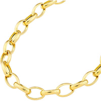 Olas d'Oro 20" Necklace - 14K Yellow Gold 4.5mm Hollow Oval Forzentina Chain with Pear Lock