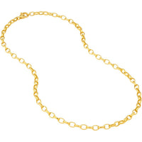 Olas d'Oro 20" Necklace - 14K Yellow Gold 4.5mm Hollow Oval Forzentina Chain with Pear Lock