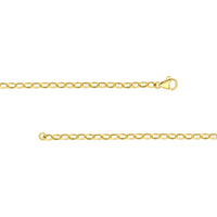 Olas d'Oro 20" Necklace - 14K Yellow Gold 4.5mm Hollow Oval Forzentina Chain with Pear Lock