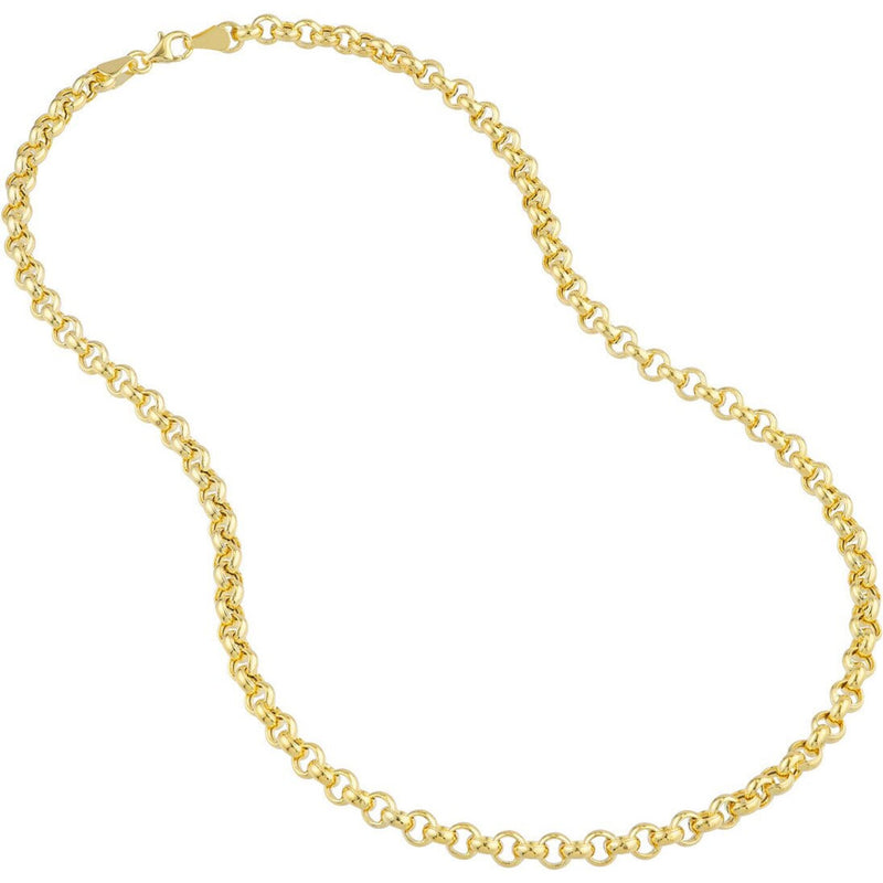 Olas d'Oro 20" Necklace - 14K Yellow Gold 5.2mm Hollow Rolo Chain with Pear Lobster Lock