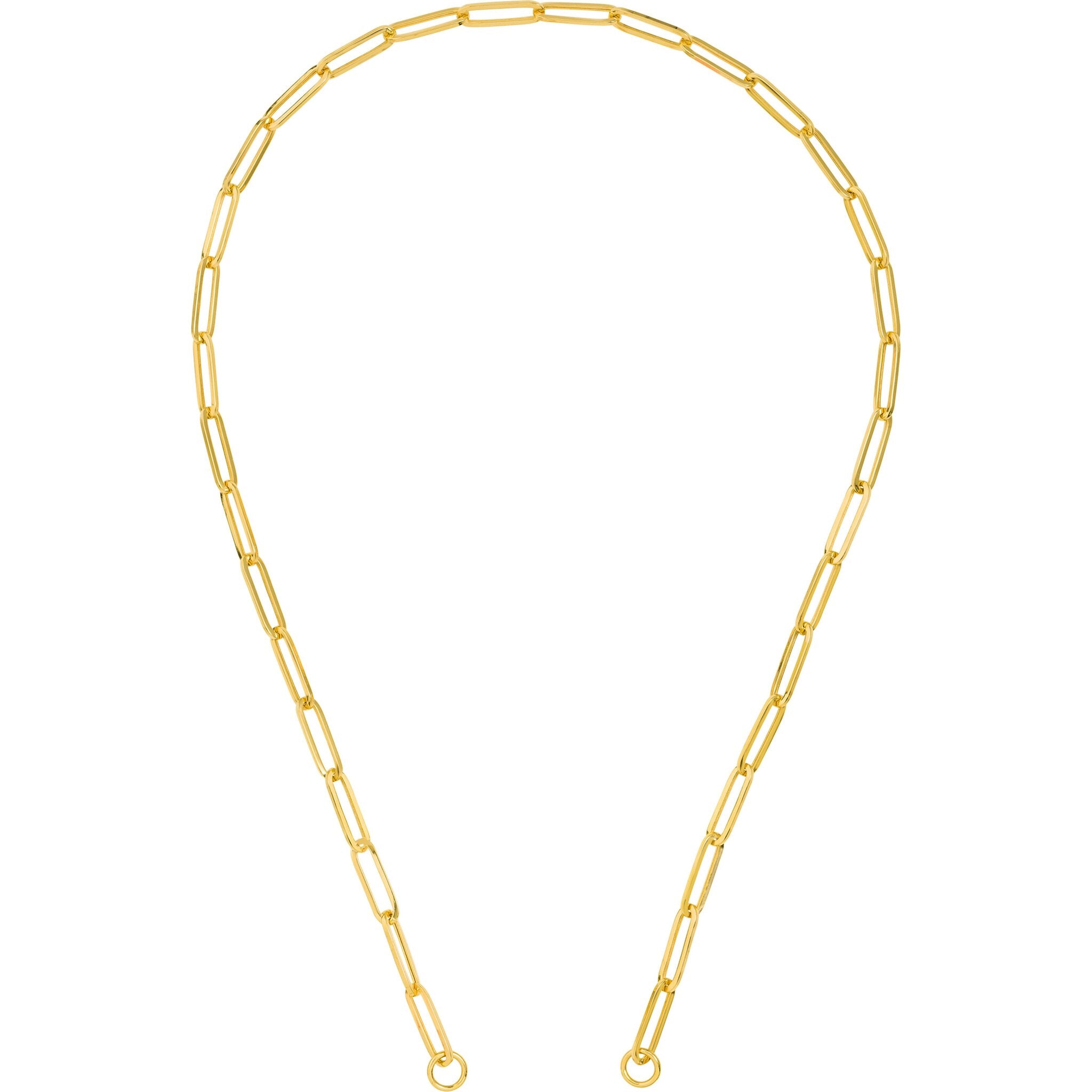 Olas d'Oro 20" Necklace - 14K Yellow Gold 5.10mm Long Paper Clip Split Chain