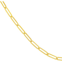Olas d'Oro 20" Necklace - 14K Yellow Gold 5.10mm Long Paper Clip Split Chain