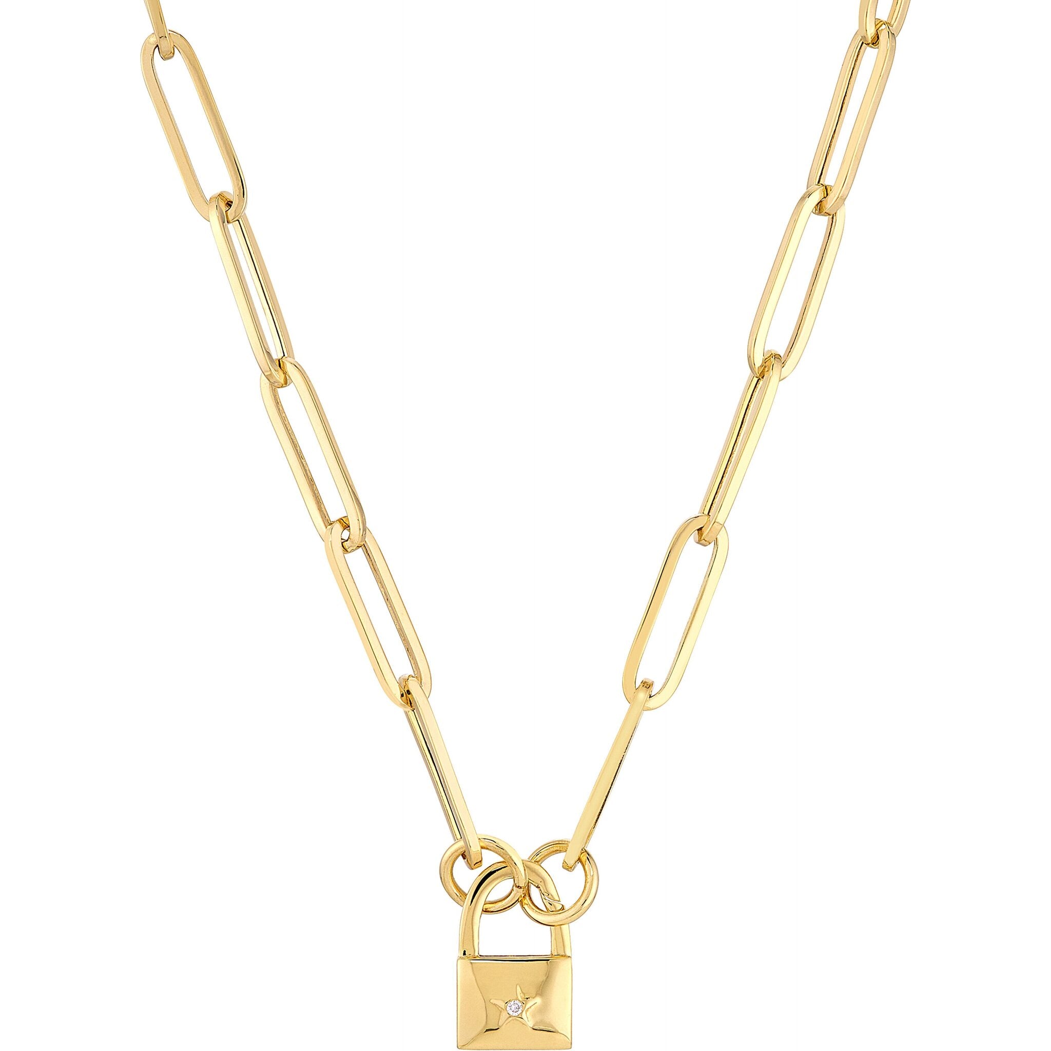 Olas d'Oro 20" Necklace - 14K Yellow Gold 5.10mm Long Paper Clip Split Chain