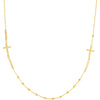 Olas d'Oro 20" Necklace - 14K Yellow Gold Double Cross Beaded Necklace