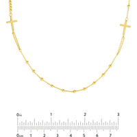 Olas d'Oro 20" Necklace - 14K Yellow Gold Double Cross Beaded Necklace