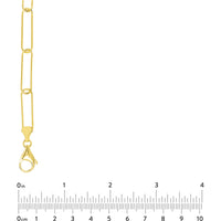 Olas d'Oro 20" Necklace - 14K Yellow Gold Round Wire Paper Clip Chain Necklace