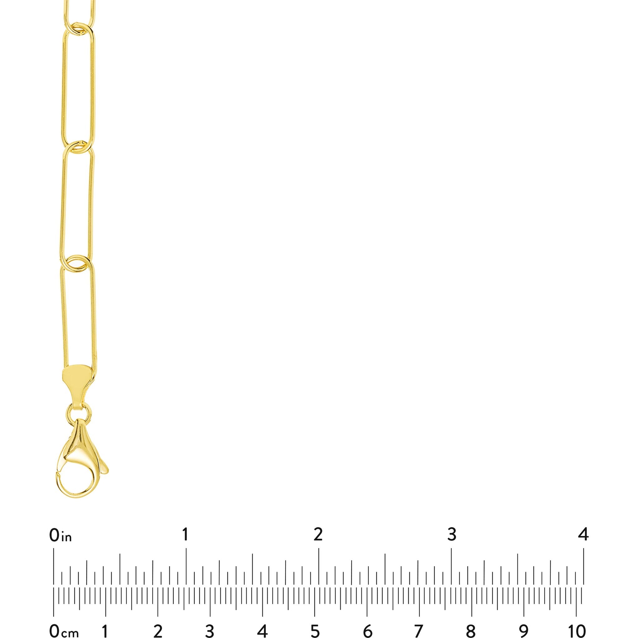 Olas d'Oro 20" Necklace - 14K Yellow Gold Round Wire Paper Clip Chain Necklace
