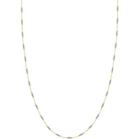 Olas d'Oro 20" Necklace - 14K Yellow/White Gold 0.8mm Two-Tone Designer Twist Chain with Lobster Lock