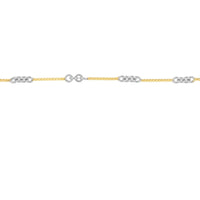 Olas d'Oro 20" Necklace - 14K Yellow/White Gold 0.8mm Two-Tone Designer Twist Chain with Lobster Lock