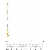 Olas d'Oro 20" Necklace - 14K Yellow/White Gold 0.8mm Two-Tone Designer Twist Chain with Lobster Lock