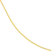 Olas d'Oro 20" Necklace - 14K Yellow/White Gold 1.05mm Two-Tone Pave Wheat Chain with Lobster Lock