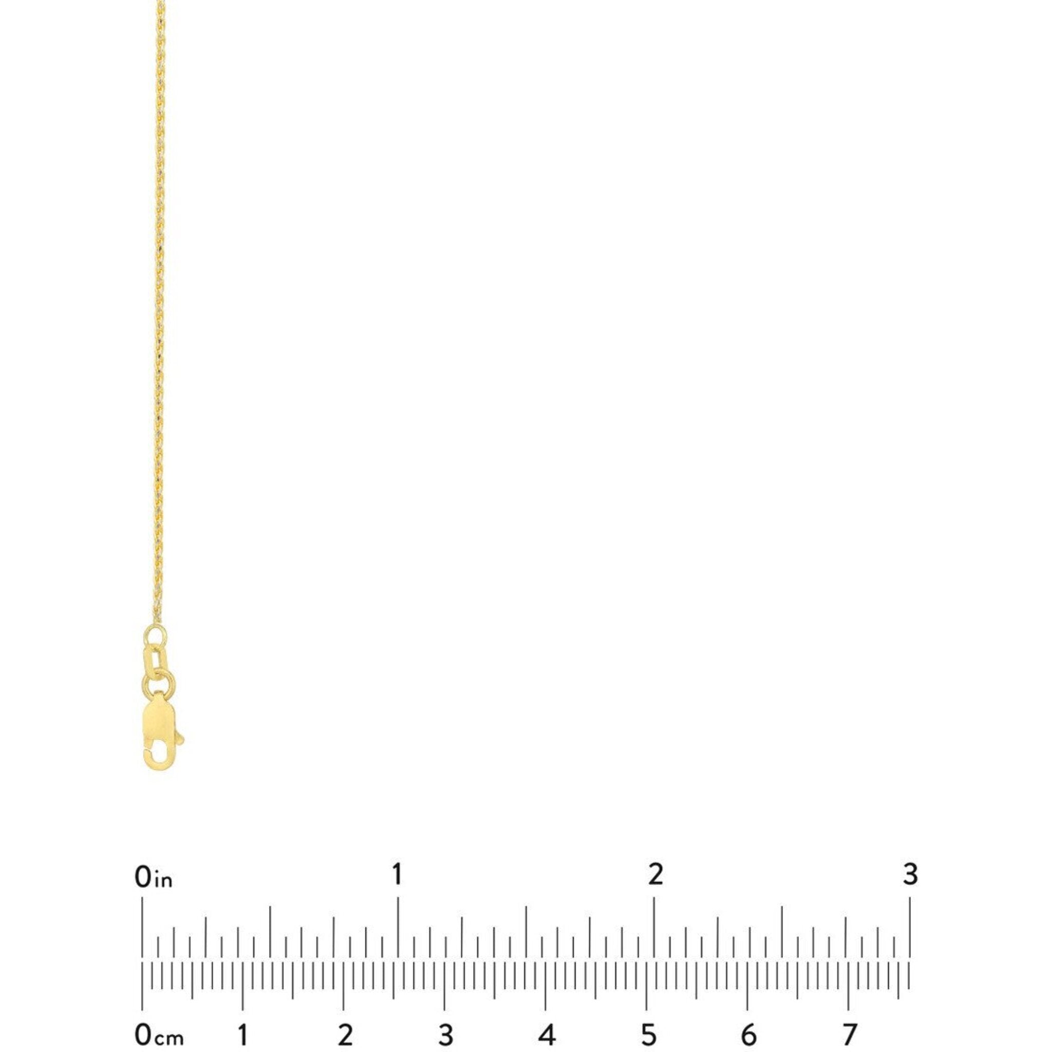 Olas d'Oro 20" Necklace - 14K Yellow/White Gold 1.05mm Two-Tone Pave Wheat Chain with Lobster Lock