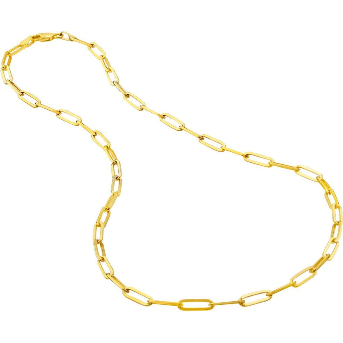 Olas d'Oro 20" Necklace - 18K Yellow Gold 3.80mm Designer Long Link Chain