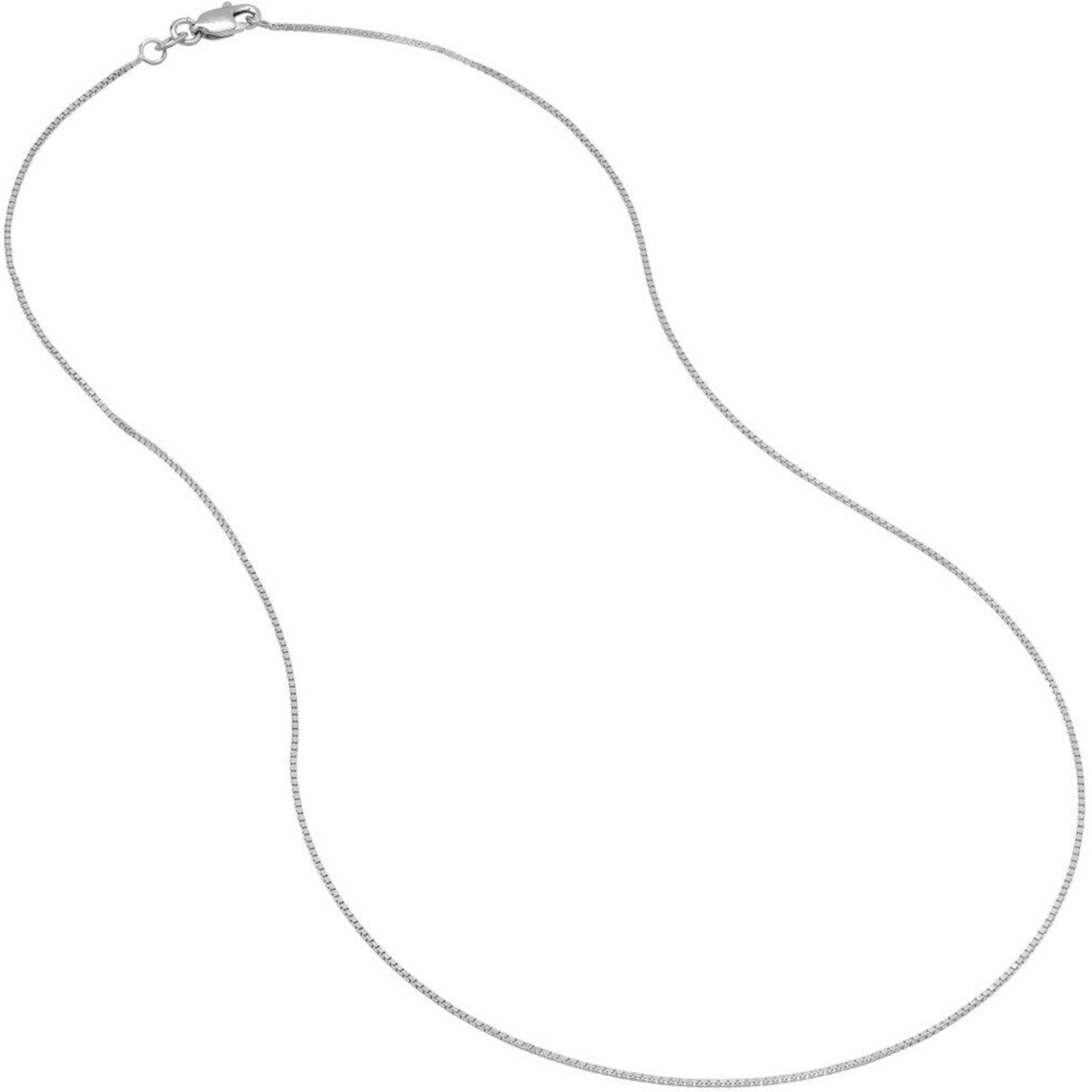 Olas d'Oro 22" Necklace - 10K White Gold 0.73mm Box Chain with Lobster Lock
