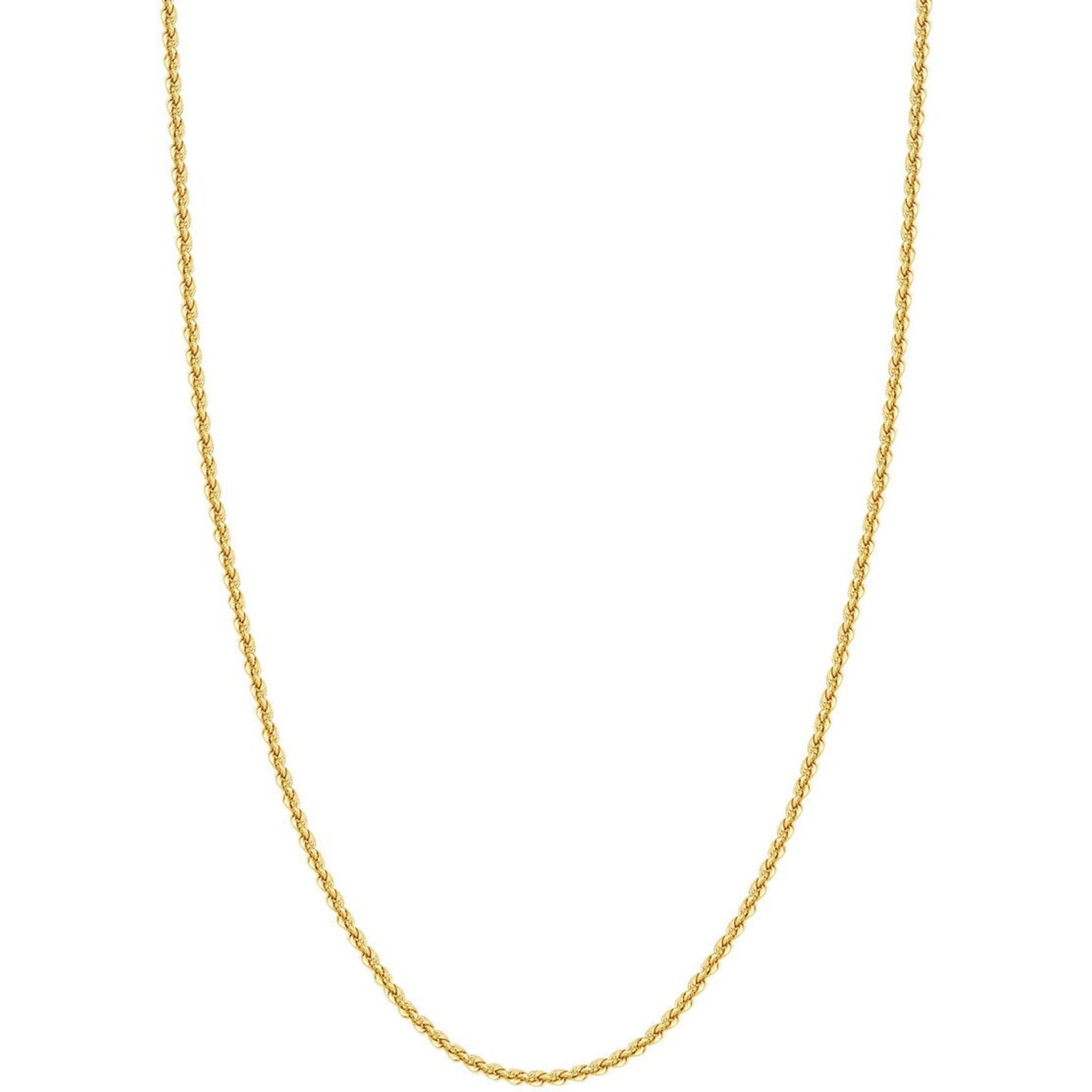 Olas d'Oro 22" Necklace - 10K Yellow Gold 2.9mm Light Rope Chain with Lobster Lock