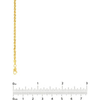 Olas d'Oro 22" Necklace - 10K Yellow Gold 2.9mm Light Rope Chain with Lobster Lock
