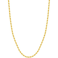 Olas d'Oro 22" Necklace - 10K Yellow Gold 3.8mm Diamond Cut Rope Chain with Lobster Lock
