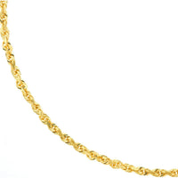 Olas d'Oro 22" Necklace - 10K Yellow Gold 3mm Diamond Cut Rope Chain with Lobster Lock