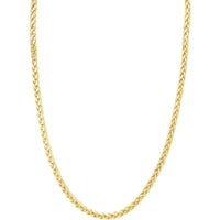 Olas d'Oro 22" Necklace - 10K Yellow Gold 5.3mm Diamond Cut Light Wheat Chain with Lobster Lock