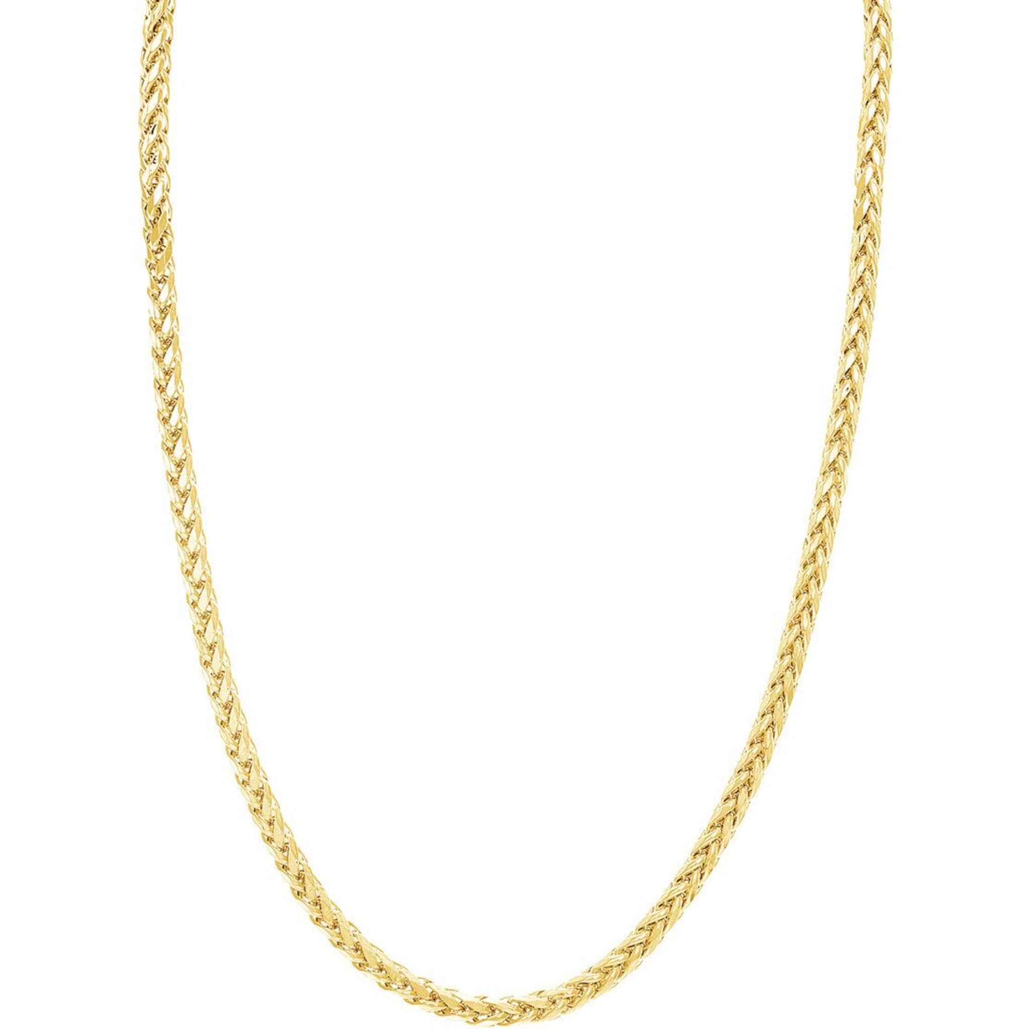 Olas d'Oro 22" Necklace - 10K Yellow Gold 5.3mm Diamond Cut Light Wheat Chain with Lobster Lock