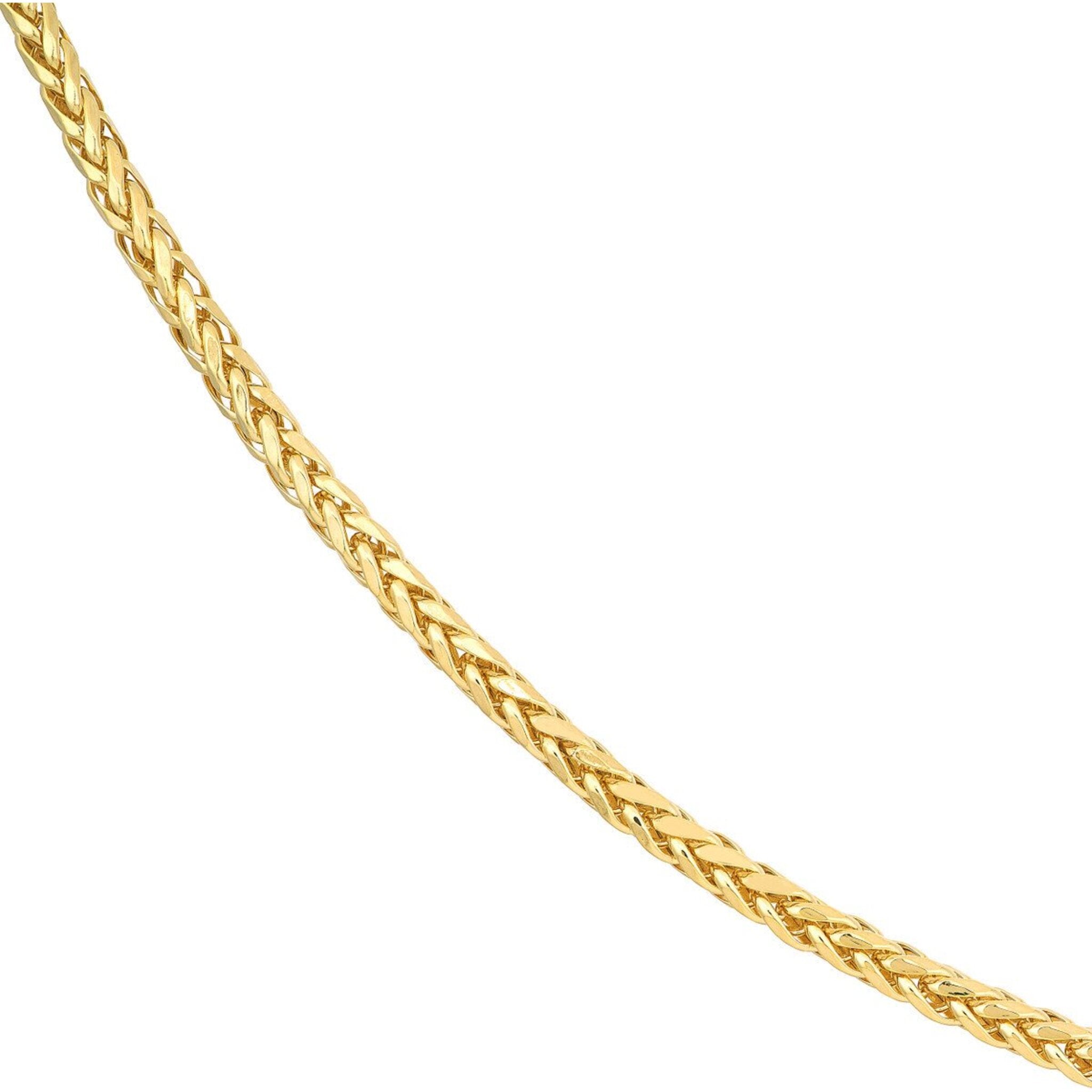 Olas d'Oro 22" Necklace - 10K Yellow Gold 5.3mm Diamond Cut Light Wheat Chain with Lobster Lock