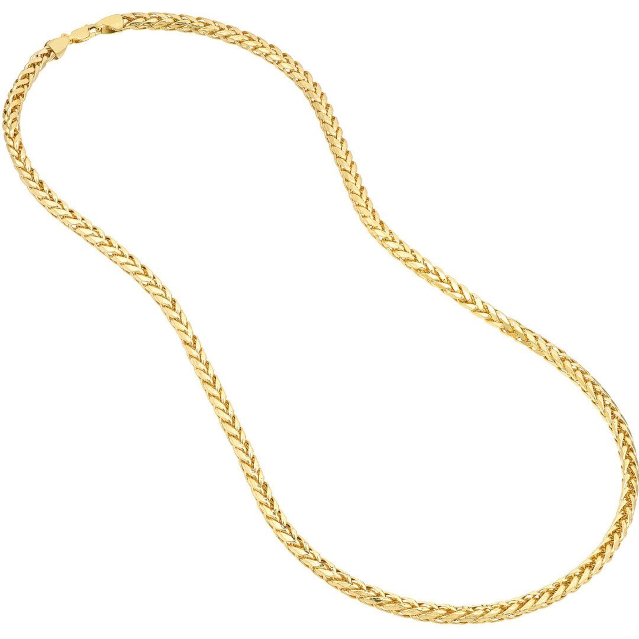 Olas d'Oro 22" Necklace - 10K Yellow Gold 5.3mm Diamond Cut Light Wheat Chain with Lobster Lock