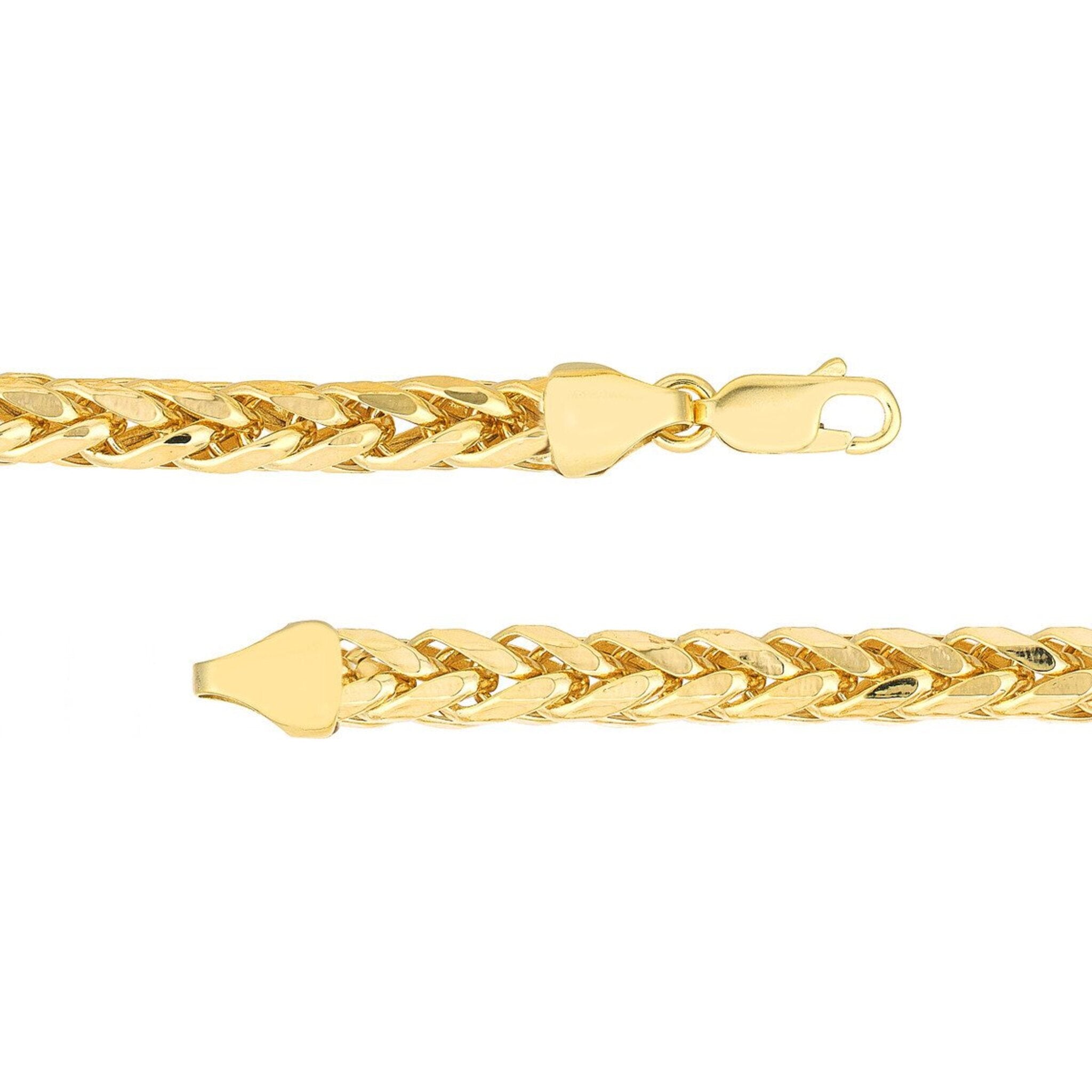 Olas d'Oro 22" Necklace - 10K Yellow Gold 5.3mm Diamond Cut Light Wheat Chain with Lobster Lock