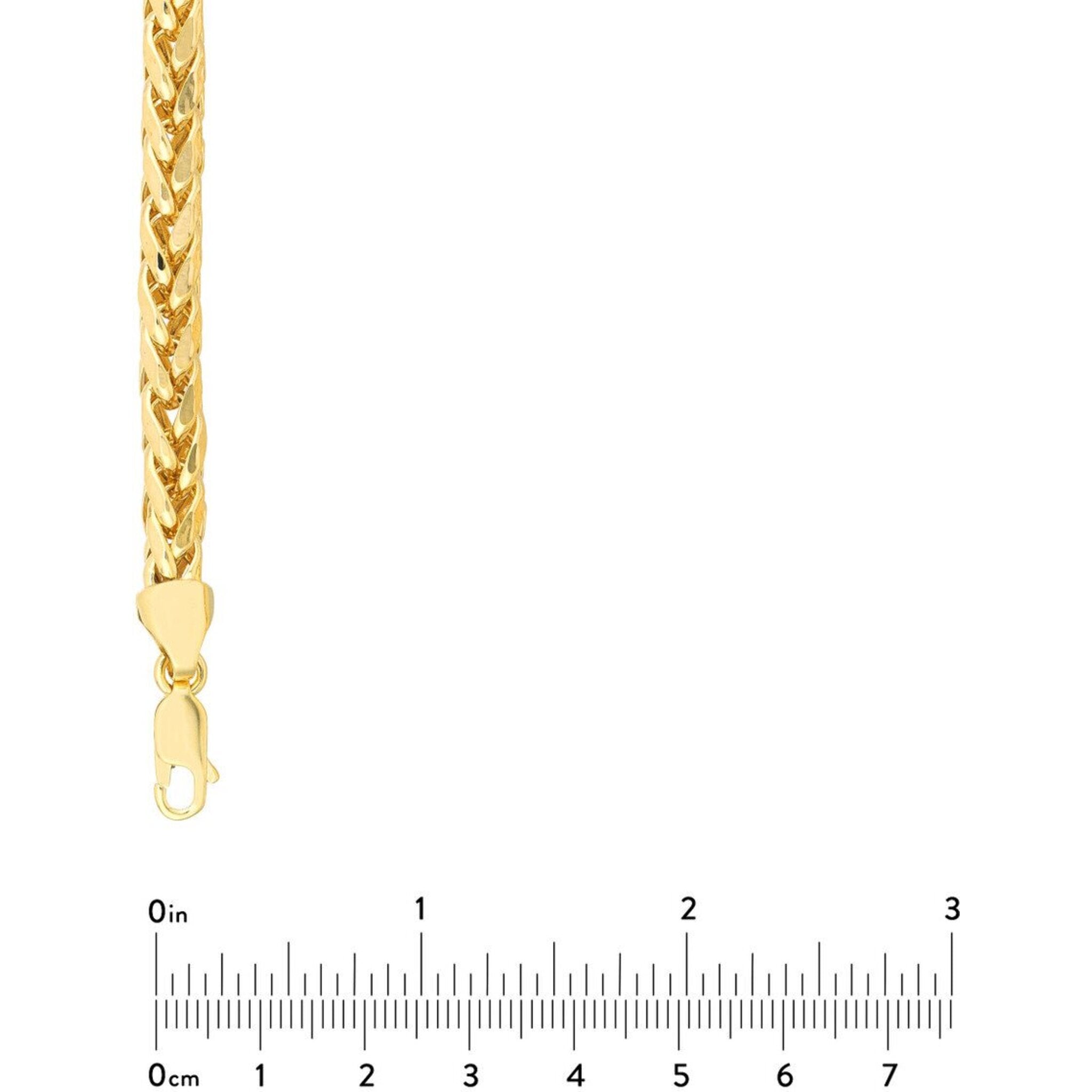 Olas d'Oro 22" Necklace - 10K Yellow Gold 5.3mm Diamond Cut Light Wheat Chain with Lobster Lock