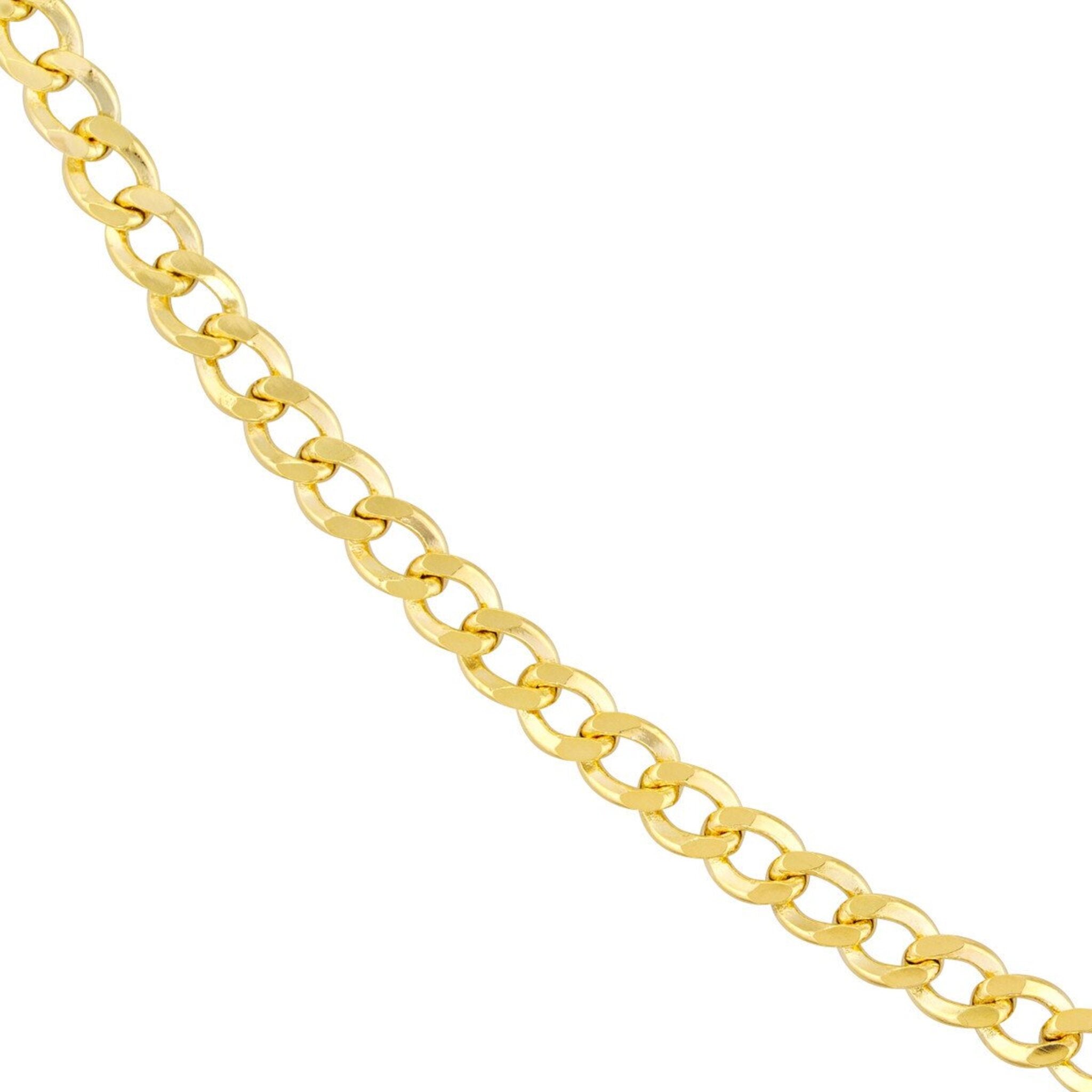 Olas d'Oro 22" Necklace - 10K Yellow Gold 5.7mm Hollow Cuban Chain with Lobster Lock