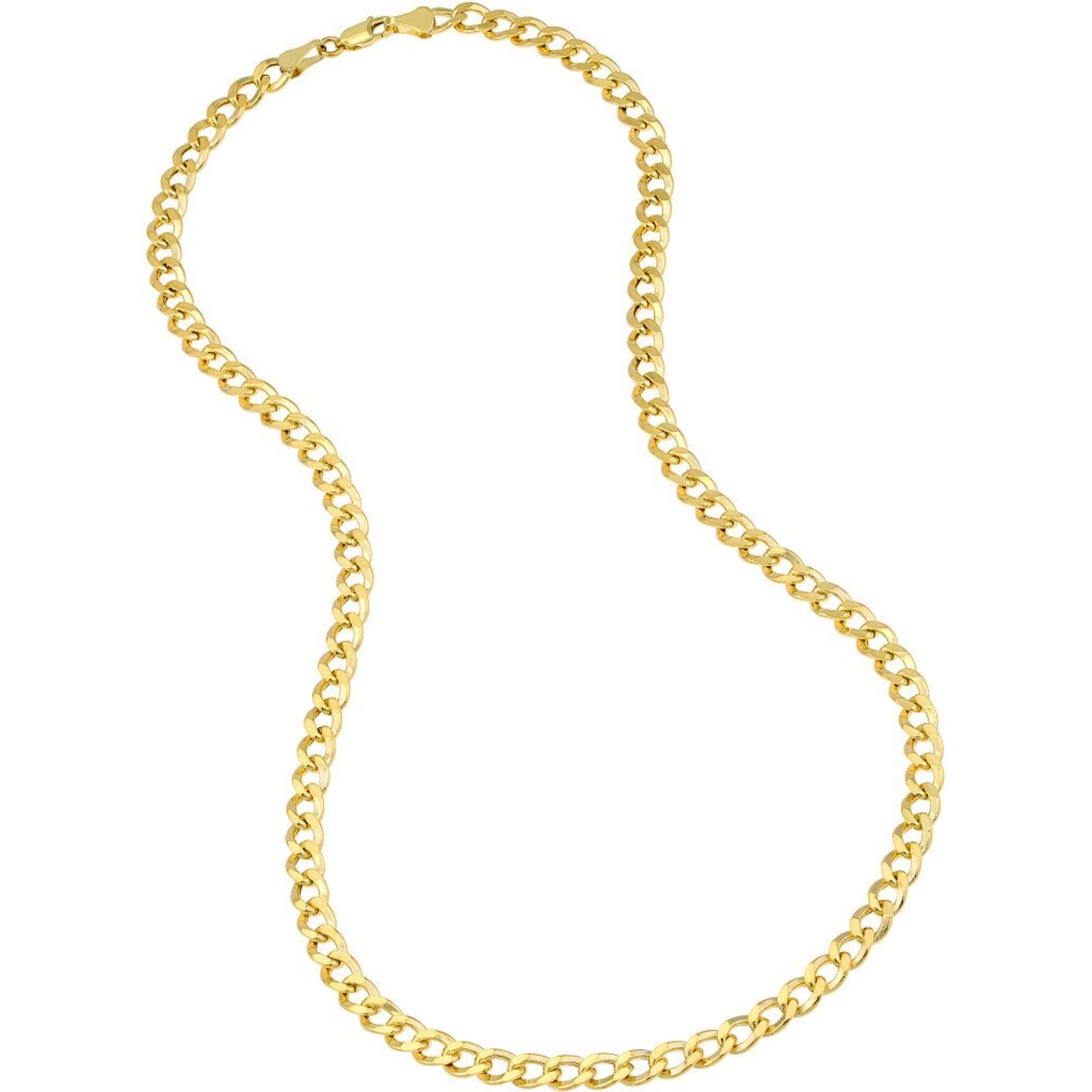 Olas d'Oro 22" Necklace - 10K Yellow Gold 5.7mm Hollow Cuban Chain with Lobster Lock