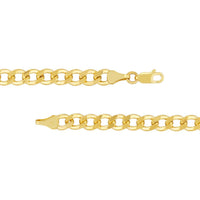 Olas d'Oro 22" Necklace - 10K Yellow Gold 5.7mm Hollow Cuban Chain with Lobster Lock