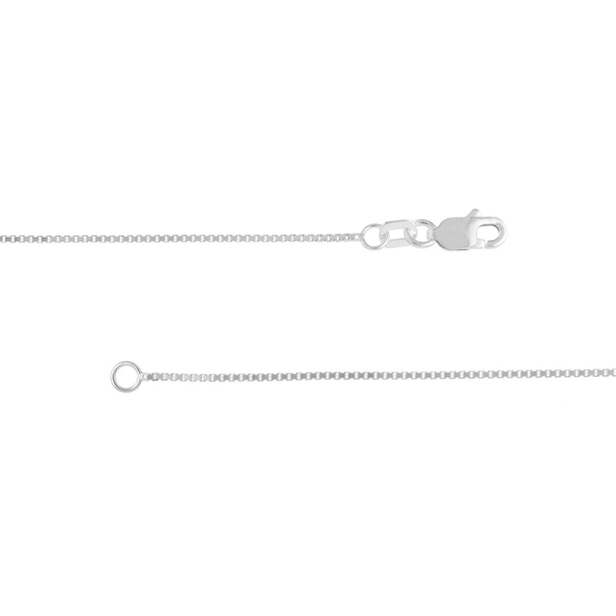 Olas d'Oro 22" Necklace - 14K White Gold 0.73mm Box Chain with Lobster Lock