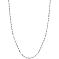 Olas d'Oro 22" Necklace - 14K White Gold 3.8mm Diamond Cut Rope Chain with Lobster Lock